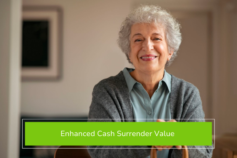 Woman happy about her enhanced cash surrender value