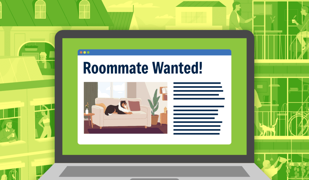 Header image for a blog about which U.S. cities have the most opportunities for finding a roommate.