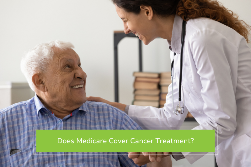 Older man discussing medicare covering cancer treatment with doctor