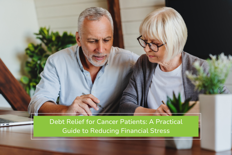 Older couple reviewing financial documents after exploring debt relief methods for cancer patients