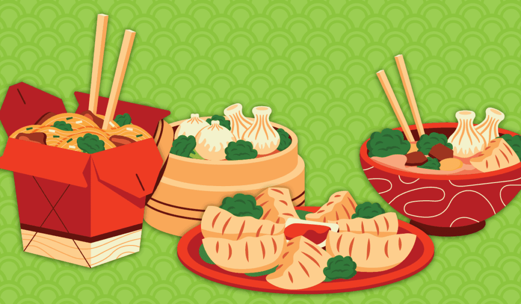 A header image for a blog about the most popular Chinese food dish in every state