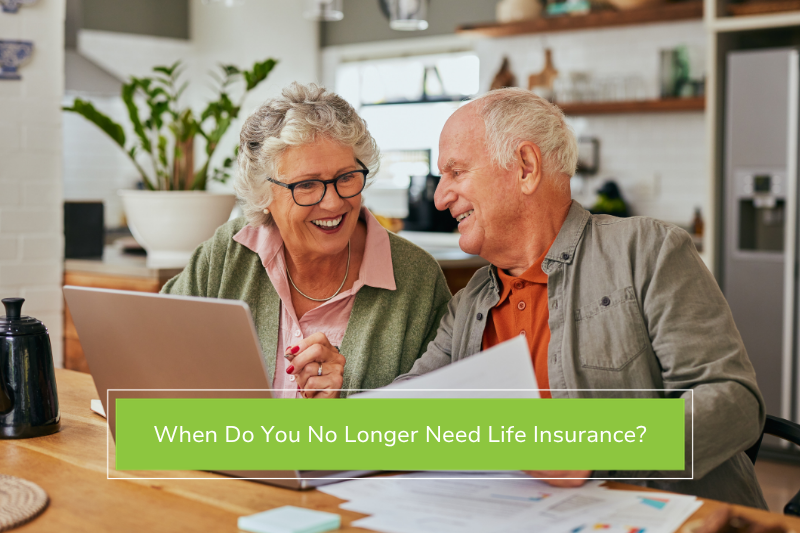 Older couple reviewing when do you no longer need life insurance